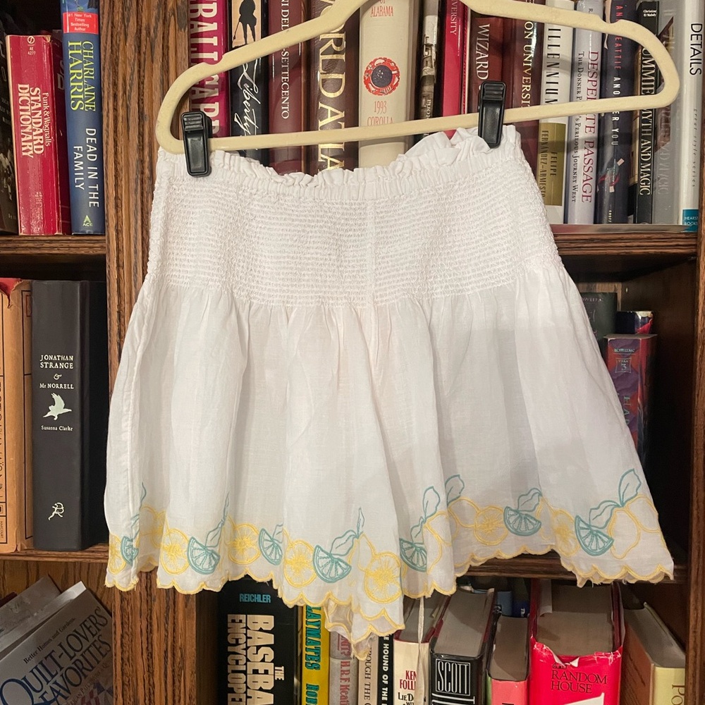 Joie White and Yellow Embroidered Women's Shorts